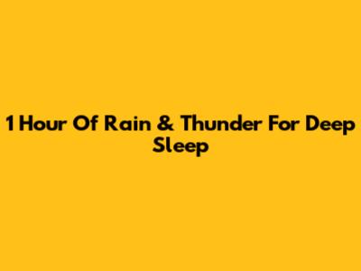 1 Hour Of Rain & Thunder For Deep Sleep