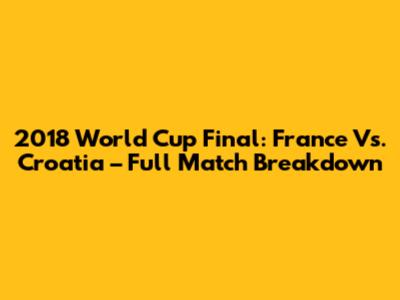 2018 World Cup Final: France Vs. Croatia – Full Match Breakdown