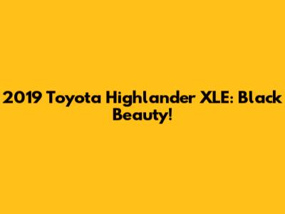 2019 Toyota Highlander XLE: Black Beauty!