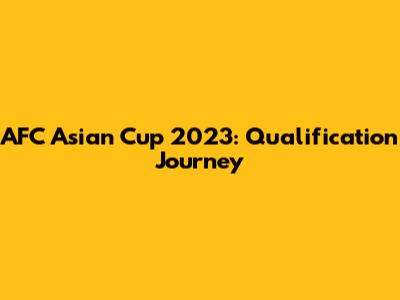 AFC Asian Cup 2023: Qualification Journey