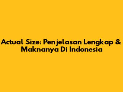 Actual Size: Penjelasan Lengkap & Maknanya Di Indonesia