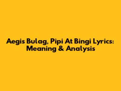 Aegis' "Bulag, Pipi At Bingi" Lyrics: Meaning & Analysis