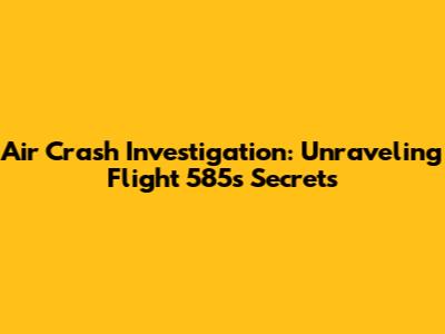 Air Crash Investigation: Unraveling Flight 585's Secrets