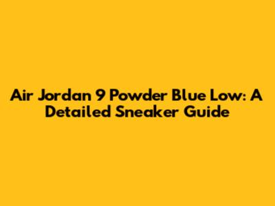 Air Jordan 9 Powder Blue Low: A Detailed Sneaker Guide