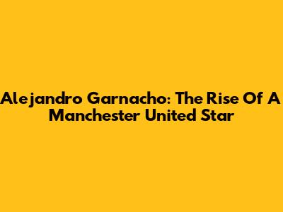 Alejandro Garnacho: The Rise Of A Manchester United Star