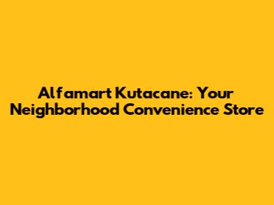 Alfamart Kutacane: Your Neighborhood Convenience Store