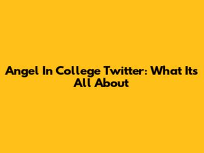 Angel In College Twitter: What It's All About