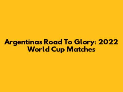 Argentina's Road To Glory: 2022 World Cup Matches