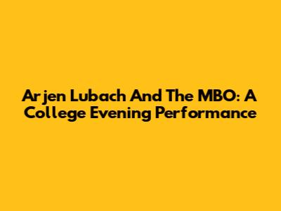 Arjen Lubach And The MBO: A College Evening Performance