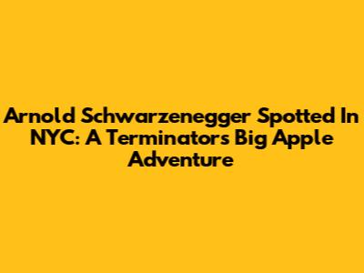 Arnold Schwarzenegger Spotted In NYC: A Terminator's Big Apple Adventure