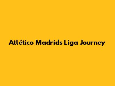Atlético Madrid's Liga Journey