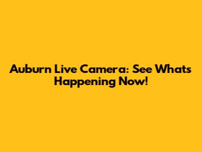 Auburn Live Camera: See What's Happening Now!