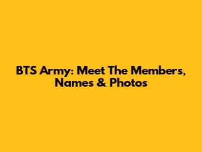 BTS Army: Meet The Members, Names & Photos