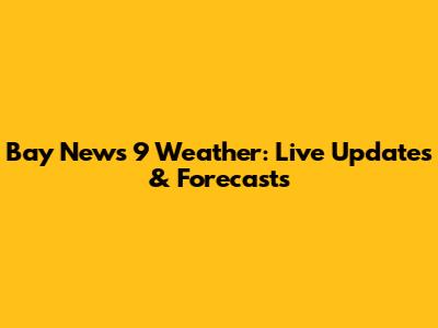Bay News 9 Weather: Live Updates & Forecasts