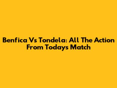 Benfica Vs Tondela: All The Action From Today's Match