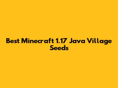 Best Minecraft 1.17 Java Village Seeds