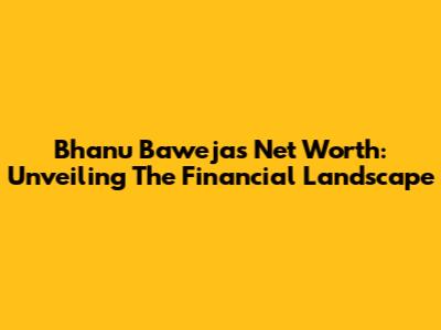 Bhanu Baweja's Net Worth: Unveiling The Financial Landscape
