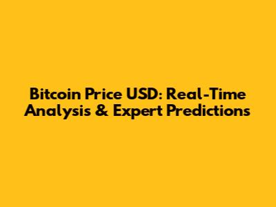 Bitcoin Price USD: Real-Time Analysis & Expert Predictions