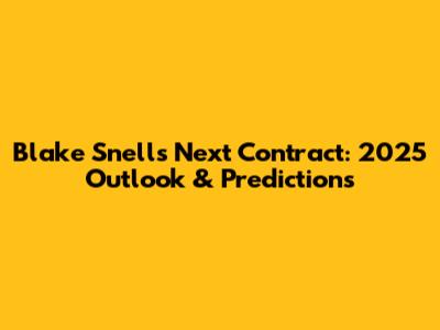 Blake Snell's Next Contract: 2025 Outlook & Predictions