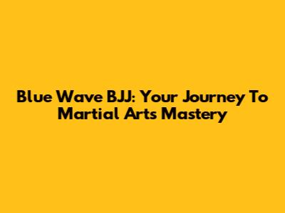 Blue Wave BJJ: Your Journey To Martial Arts Mastery
