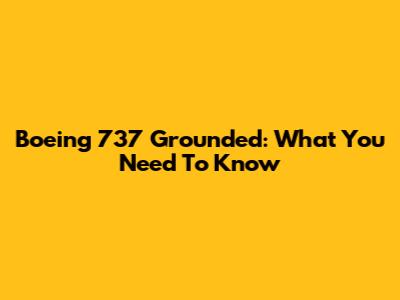 Boeing 737 Grounded: What You Need To Know