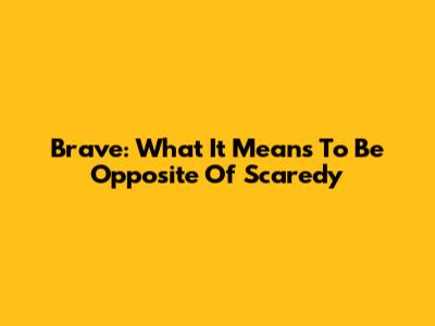 Brave: What It Means To Be Opposite Of Scaredy