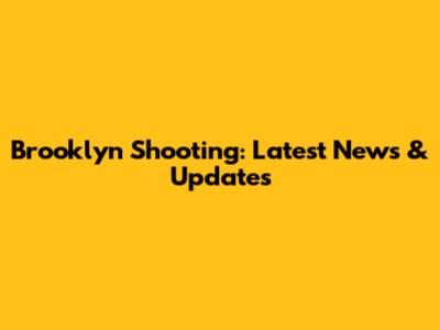 Brooklyn Shooting: Latest News & Updates