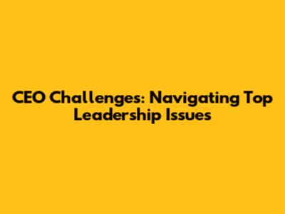 CEO Challenges: Navigating Top Leadership Issues