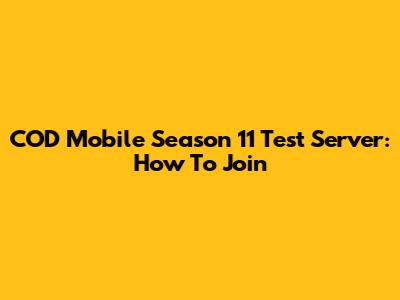 COD Mobile Season 11 Test Server: How To Join