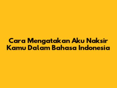 Cara Mengatakan 'Aku Naksir Kamu' Dalam Bahasa Indonesia