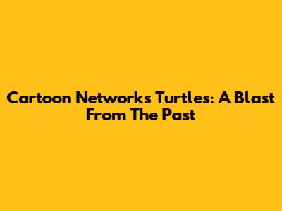 Cartoon Network's Turtles: A Blast From The Past