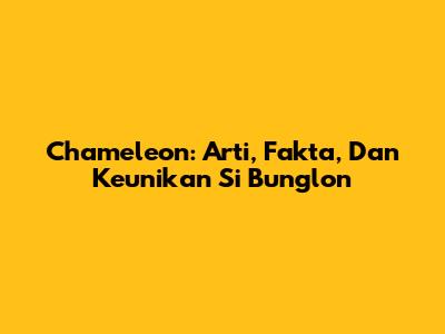Chameleon: Arti, Fakta, Dan Keunikan Si Bunglon
