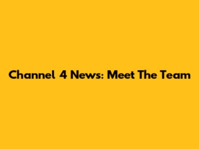 Channel 4 News: Meet The Team