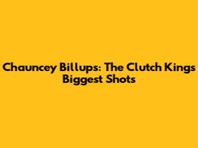 Chauncey Billups: The Clutch King's Biggest Shots