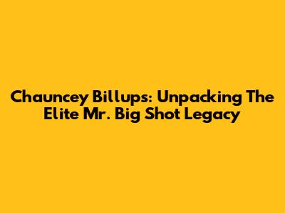 Chauncey Billups: Unpacking The Elite 'Mr. Big Shot' Legacy