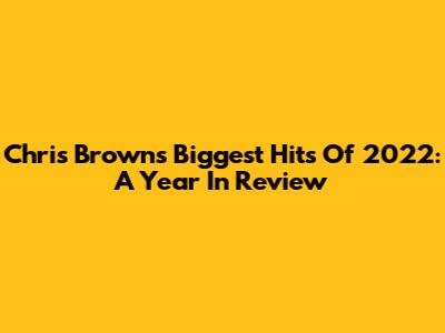 Chris Brown's Biggest Hits Of 2022: A Year In Review