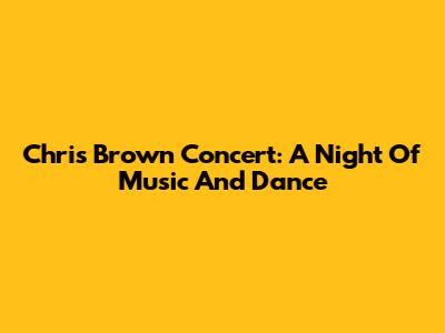 Chris Brown Concert: A Night Of Music And Dance