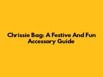 Chrissie Bag: A Festive And Fun Accessory Guide