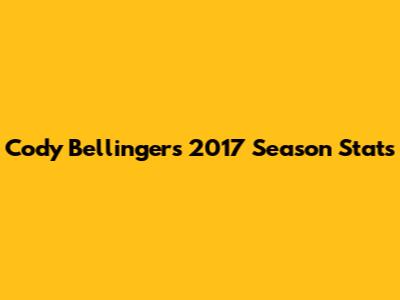 Cody Bellinger's 2017 Season Stats