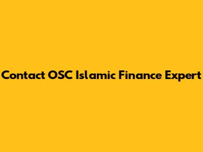Contact OSC Islamic Finance Expert