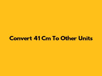 Convert 41 Cm To Other Units