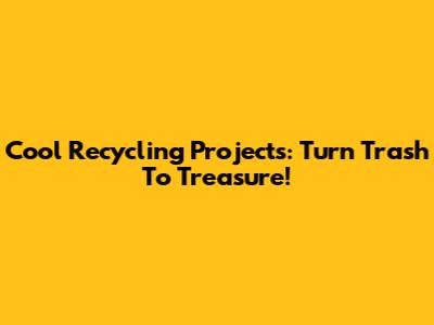 Cool Recycling Projects: Turn Trash To Treasure!