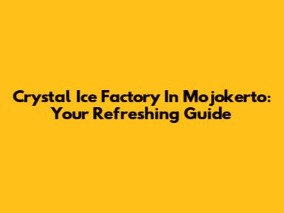Crystal Ice Factory In Mojokerto: Your Refreshing Guide