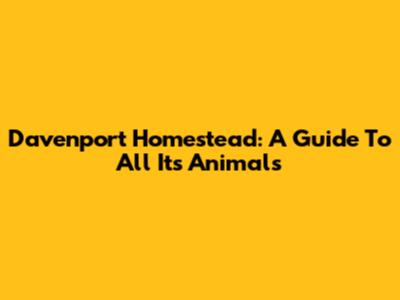 Davenport Homestead: A Guide To All Its Animals