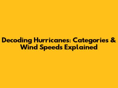 Decoding Hurricanes: Categories & Wind Speeds Explained