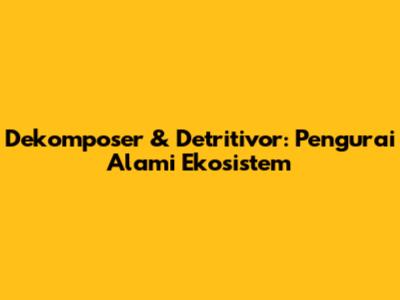 Dekomposer & Detritivor: Pengurai Alami Ekosistem