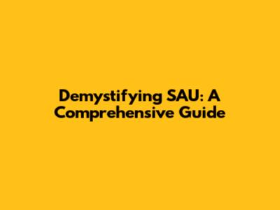 Demystifying SAU: A Comprehensive Guide