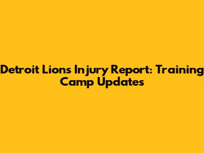 Detroit Lions Injury Report: Training Camp Updates