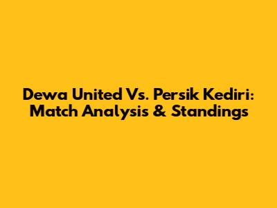 Dewa United Vs. Persik Kediri: Match Analysis & Standings