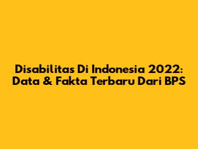 Disabilitas Di Indonesia 2022: Data & Fakta Terbaru Dari BPS